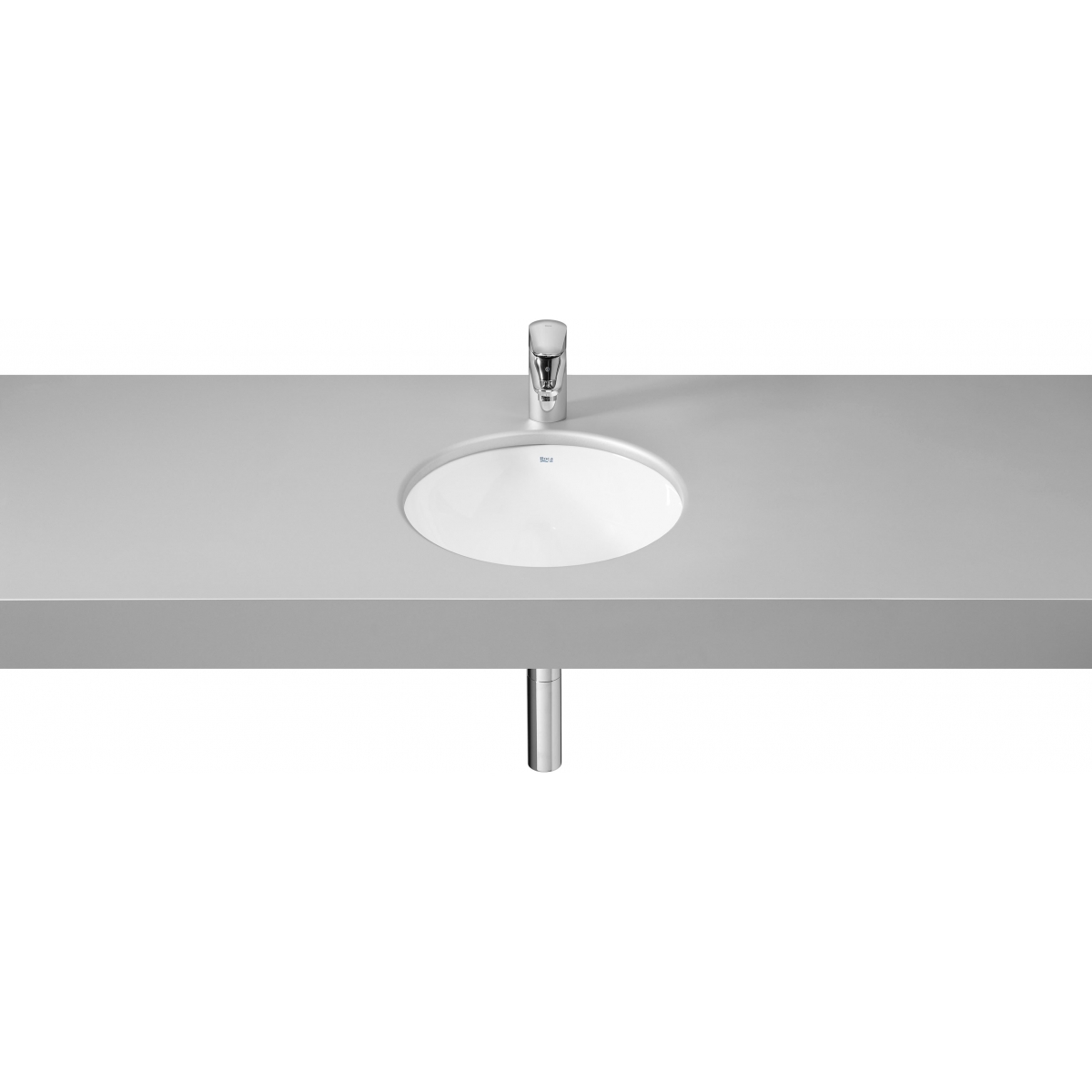 Roca Foro A327884000 檯底洗手盆：圓形設計、無龍頭孔、建議用於公共空間